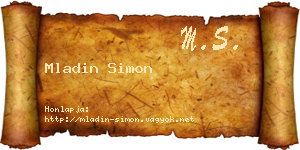 Mladin Simon névjegykártya